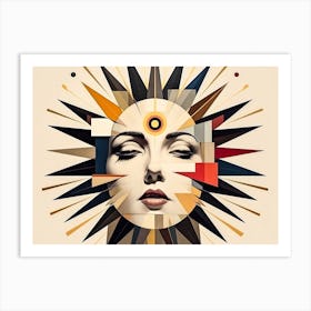 Abstract Illustration Of A Woman And The Cosmos 60 Art Print