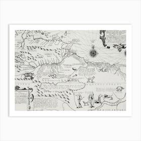 America Map From Grand Voyages (1596) Art Print