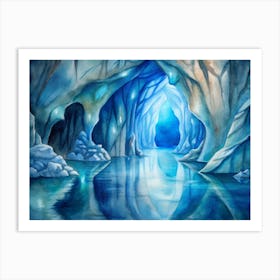 A Mystical Depiction Of The Marble Caves In Chile (1) Art Print