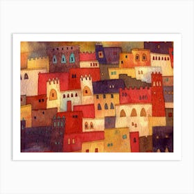 Ait Benhaddou Morocco Watercolor Art Print