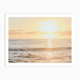 Paddling Out To Sunset Art Print