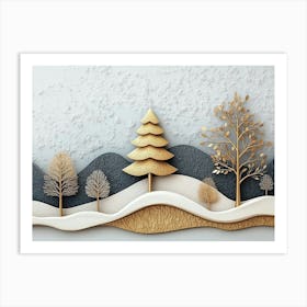 Winter Scene With Trees Art Print