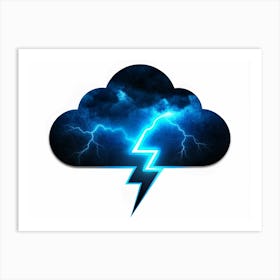 Lightning Storm In Cloud Art Print