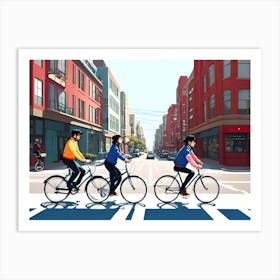 Bicycles On The Street Art Print