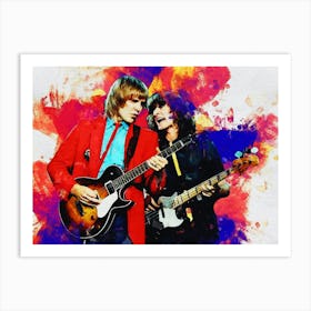 Smudge Of Portrait Alex Lifeson And Geddy Lee Live Concert Band Rush Art Print