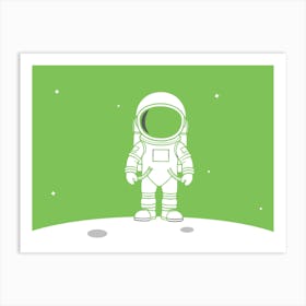 Astronaut On The Moon Art Print