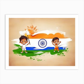 Default Creative Poster Of Kids With India Flag 1 2c5ba761 E166 4102 8f44 C62cdc528dfa 1 Art Print