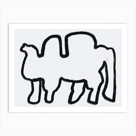 Camel line art Art Print