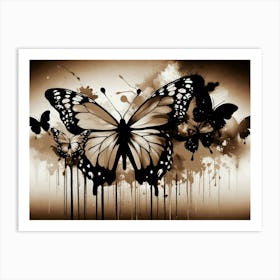 Butterfly In Black And White 1 Art Print