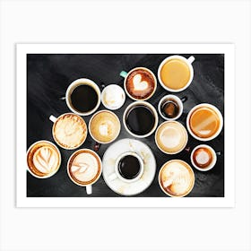 Coffee Mugs - coffee poster, kitchen wall art Art Print