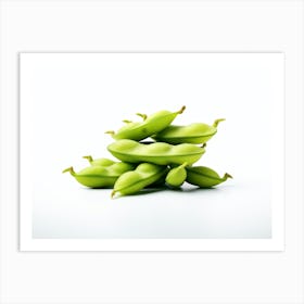 Soy Beans Isolated On White Art Print