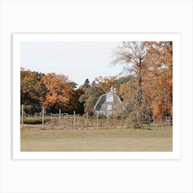 Autumn Barn Garden Art Print