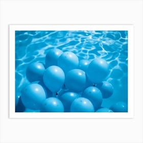 Blue Balloons Pool 1 Art Print