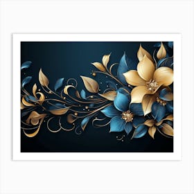 Luxury Floral Abstract Background Illustration Art Print