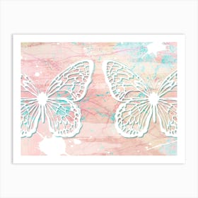 Pastel Butterflies 1 Art Print