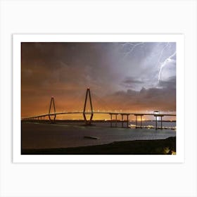 Charleston Storm, Ravenel Bridge Art Print