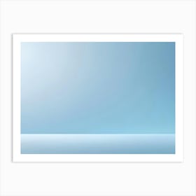 Minimalist Studio Background With A Gradient Blue And White Color Scheme Art Print