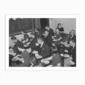 Jaycee Members And Their Wives Eating In Room Of High School Where They Had A Buffet Supper Art Print