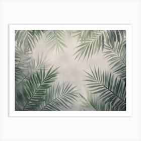 Seamless Watercolor Illustration of Tropical Leaves, Dense Jungle 1 Art Print