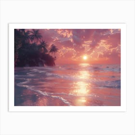 Sunset On The Beach 5 Art Print