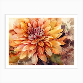 Watercolor Dahlias Art Print