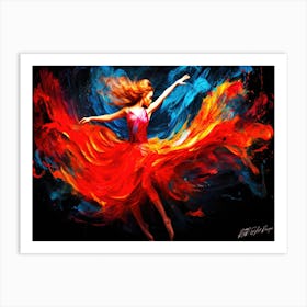 Electric Dance - Fire Dancer Art Print