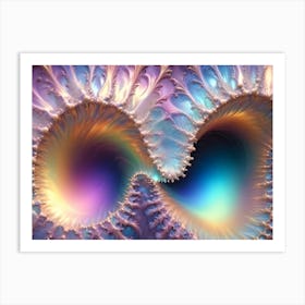 Abstract Image Of Swirling, Delicate, And Iridescent Patterns In Shades Of Purple, Pink, And Blue Art Print