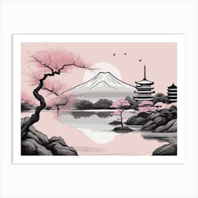 Leonardo Vision Xl T Shirt Design Japanese Style Mountain In F 1 Art Print