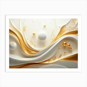 Abstract Gold And White Art Print