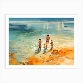 Family On The Beach 2 Art Print