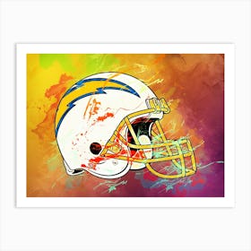 Los Angeles Chargers Helmet Abstract Art Print