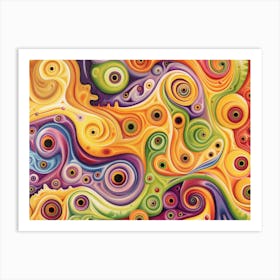 Colorful Swirls 9 Art Print