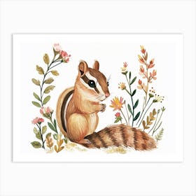 Little Floral Chipmunk 3 Art Print