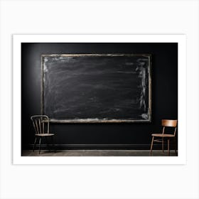 Black Chalkboard Serves As An Abstract Backdrop Horizontal In Orientation Its Texture Showcasing T (2) Art Print