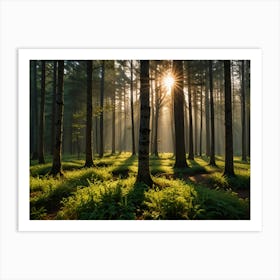 Sunrise In The Forest 6 Art Print