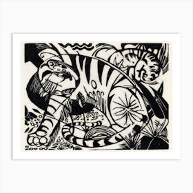 Black And White Tiger, Franz Marc Art Print