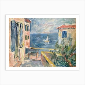 Marine Melody Painting Inspired By Paul Cezanne Art Print