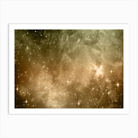 Brown, Tan, Beige Galaxy Space Background Art Print