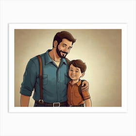 Father And Son Father's Day 6 Art Print