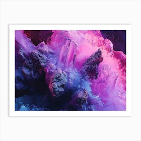 Abstract Pink and Purple Galaxy Painting 165 Art Print