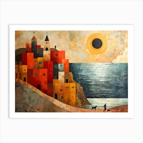 City By The Sea, Cubism Art Print
