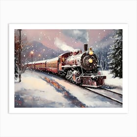 Christmas Train 3 Art Print