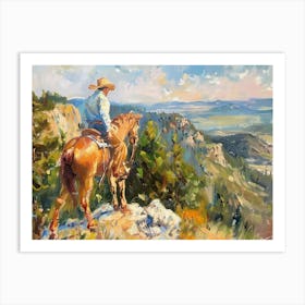Cowboy In Black Hills South Dakota 3 Art Print