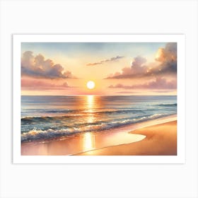 Sunset On The Beach Art Print