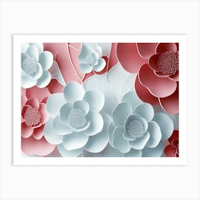 3d Circles Rendering Designative Photo illustration, 3d Flower Art Print