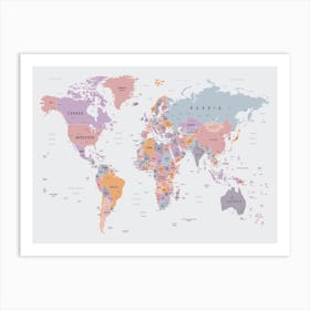 Political world map 4 Art Print