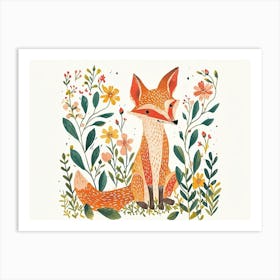 Little Floral Jackal 1 Art Print