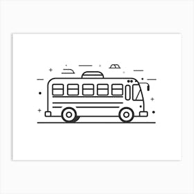 School Bus Line Icon Art Print