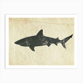 Nurse Shark Grey Silhouette 3 Art Print