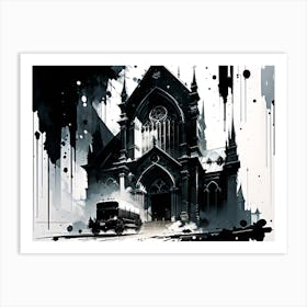 Church In Black And White 3 Art Print